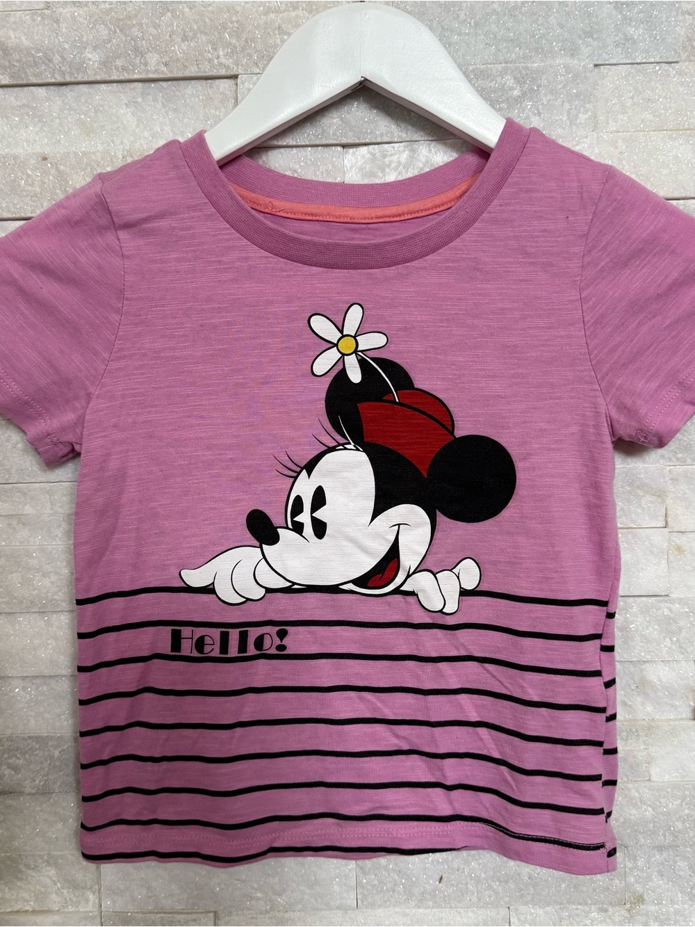 Disney Minnie Mouse Summer Fun 2020, Girls S 5/6, Pink, Hello Goodbye T-Shirt